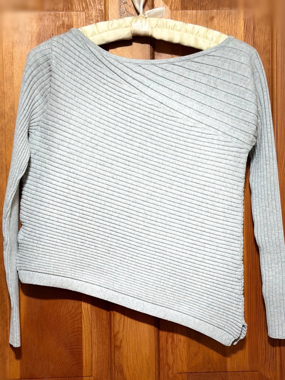 Milly Gray Asymmetric Boat Neck Sweater~Size P (2)~$295~ - Picture 7 of 8